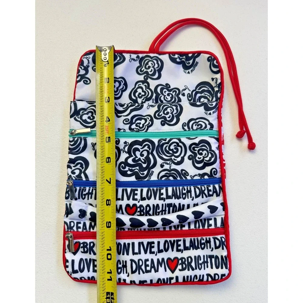 Brighton Jewelry Travel Case Roll Up Dove Love Organizer Pouch Colorful Pockets